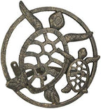 Zeckos Sea Turtle Garden Hose Holder, 12.25 Inch Diameter Bronze Cast Iron by Zeckos