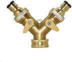Plumbing Fittings Ball Valve Hose Fitting Brass Garden Tap 2 Way Tap Irrigation Valve Hose Pipe Splitter Quick Connector Adapter Female Thread G3/4 1pcs by Unknown