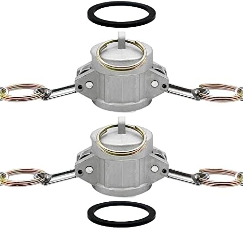 2PCS Aluminum Global Cam and Groove Hose Fitting DC-300 3" Type DC with 2 PCS Camlock Gasket Dust Cap (3 inch, Type DC) by BITOTUDirect