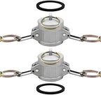 2PCS Aluminum Global Cam and Groove Hose Fitting DC-300 3" Type DC with 2 PCS Camlock Gasket Dust Cap (3 inch, Type DC) by BITOTUDirect