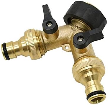 Plumbing Fittings Ball Valve Hose Connector Brass Female 3/4" 2 Way Tap Water Splitter 5/8" Garden Y Quick Irrigation Pipe Adapter 1pcs(A) - Image 4