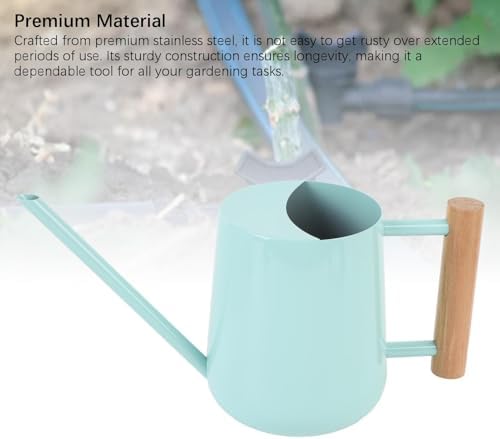 Stainless Steel Plant Watering Pot, 1/2 Gallon Modern Watering Can, Indoor Outdoor Use, Long Spout Watering Can for House Plants, Garden Flowers (Black) - Image 3