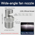 304 Stainless Steel Cleaning Nozzle Wide Angle Fan Nozzle High Pressure Cleaning Nozzle Flood Jet Flat Fan Nozzle 1/8, 1/4, 3/8, 1/2 inch BSP 3/8 wide angle fan nozzle （Hole diameter 4.6mm） 5pcs - Image 2