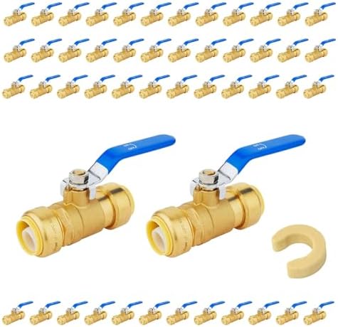50PCS Foskan 1/2" Push Fit Ball Valves,1/4" Turn Shut-off Valves by Unknown