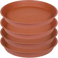 4 Pack of 18 19 inch Plant Saucer, Deep Heavy Duty Plastic Saucer 18" Round, Plant Tray for Pots, Plant Saucers for Indoors, Plant Trays for Planter 17-20" (19 inch, Terracotta) by Bleuhome