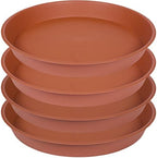 4 Pack of 18 19 inch Plant Saucer, Deep Heavy Duty Plastic Saucer 18" Round, Plant Tray for Pots, Plant Saucers for Indoors, Plant Trays for Planter 17-20" (19 inch, Terracotta) by Bleuhome