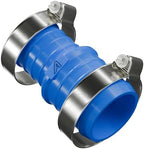 PVC Barbed Straight Pipe Reducer - Corrugated Hose Reducing Joiner & Coupling Adapter Fitting(Blue,76mm to 60mm (3" to 2 3/8")) - Image 2