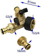 Plumbing Fittings Ball Valve Hose Connector Brass Female 3/4" 2 Way Tap Water Splitter 5/8" Garden Tap Y Quick Connector Irrigation Valve Hose Pipe Adapter 1pcs(A) - Image 3