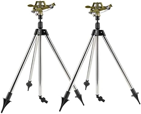 360 Degree Automatic Garden Sprinklers Tripod Base Watering Grass Lawn Nozzle Rotating Water Sprinkler Irrigation System Landscape Gardening (Color : 1pcs) (2pcs) by Unknown