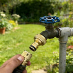 3/4 Inch GHT Solid Brass Garden Hose Quick Connect Fittings, Water Hose Connectors with Leak-Proof Seal for Outdoor Gardening and Cleaning Use (6, Gold) - Image 2