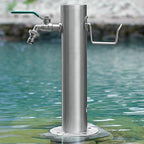Freestanding Garden Water Column with Outdoor Hose Stand, Anti-Freezing 304 Stainless Steel Floor Mounted Water Tap, Courtyard Faucet Post, Metal Water Fountain Yard Hydrant for Irrigation/Washing by Unknown