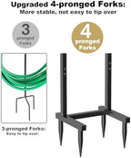 Artigarden Outdoor Garden Hose Holder Freestanding with Brass Faucet And 4 Spikes, Heavy Duty Metal Water Hose Reel Stand Hanger Rack Organizer Holds Storage 150ft Hose for Outside Yard Lawn, Black - Image 3