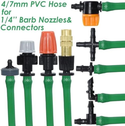 4/7mm Watering PVC Hose, for Garden 1/4inch Tubing Pipe 1/2'' and 3/4'' Connector Fit Plants Irrigation System Kit Greenhouse 5-50M (Color : 20M, Size : 1/4'') - Image 5
