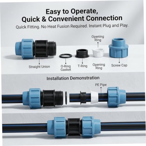 Rain Barrel Diverter Kit for 2 Barrels, Heavy Duty Brass Spigot with PE Hose Fittings, Leak Resistant Connector for IBC Water Transfer - Image 3