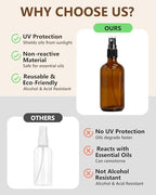 KEYWING 35 Pack 4oz Small Amber Glass Spray Bottles for Essential Oils - Image 4