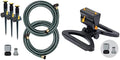 Melnor 65191AMZ Adjustable Spike Set Sprinkler Bundle, Green, Yellow & 65131AMZ Mini Oscillator Sprinkler Bundle, Black, Yellow by Melnor