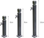 Outdoor Stainless Steel Square Garden Water Column with Faucet, Freestanding Hose Stand with 15M High Pressure Water Pipe, for Garden Irrigation and Washing,26in - Image 6