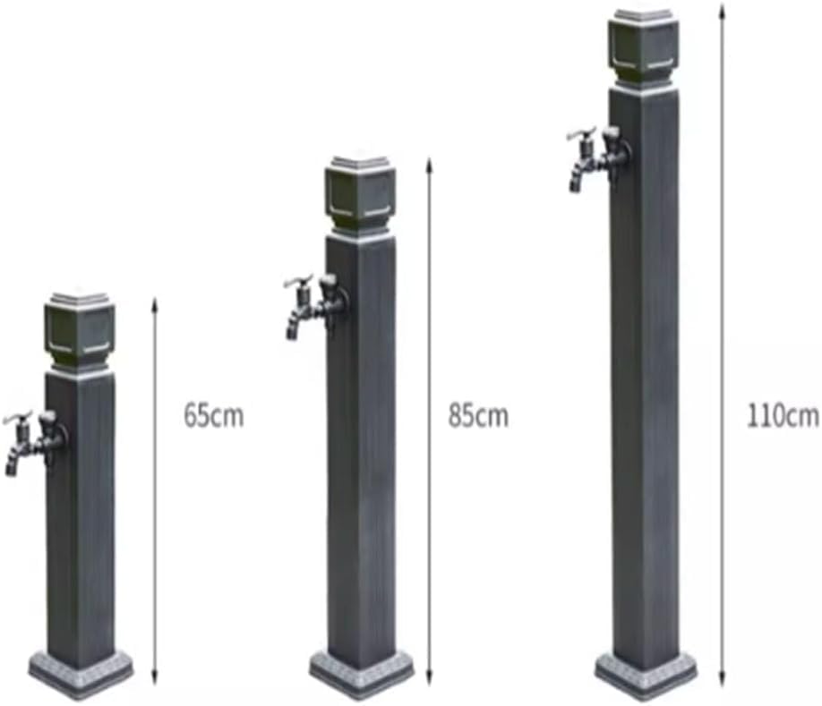 Outdoor Stainless Steel Garden Water Column/Hose Stand with 15M High Pressure Water Pipe, Decorative Fountain with Faucet,Antifreeze Anti-Rust Courtyard Water Faucet,34in - Image 7