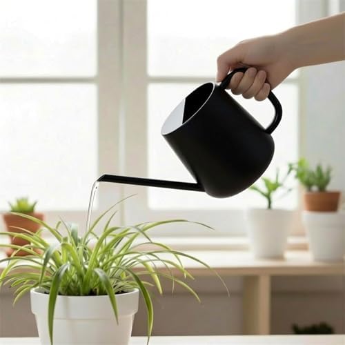 Watering Can Indoor Small for House Plant with Long Spout Stainless Steel 1000ml for Flowers Small Stainless Steel Watering Can - Image 4