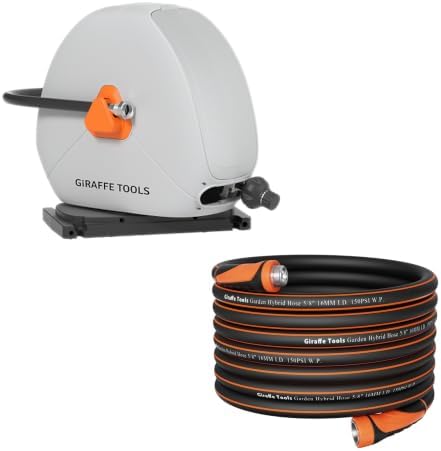 Giraffe Tools Retractable Sprinkler Soaker Hose Reel and Garden Hose 5/8", 100ft Water Hose Heavy Duty by GiraffeTools