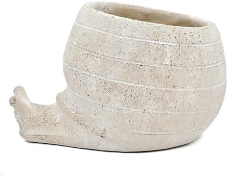 Decorative Snail Planter, 9.5 Inch, Textured Beige - Image 4