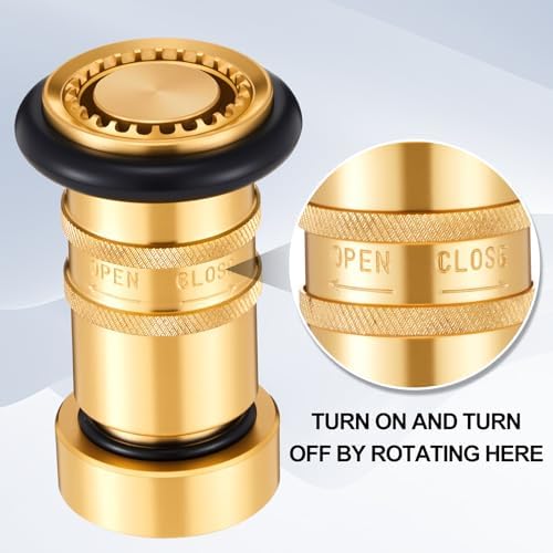 Shimeyao 1.5" NPT/NPSH 2 Pcs Fire Hose Nozzle Brass Adjustable Jet Fog - Image 4