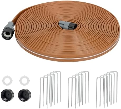 Sprinkler Hose with Holes 50 FT, Flat Sprinkler Soaker Hoses for Garden by MakeYourGardenBeautiful