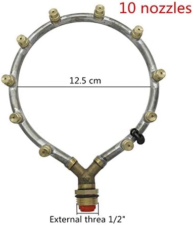 Garden Lawn Sprinkler Irrigation System M14*1.5MM Adjustable Ring Atomizing Nozzle 1/2 Inch External Thread Filter Garden Agricultural Irrigation Mist Cooling Nozzle (Color : 10 Nozzle and f - Image 2