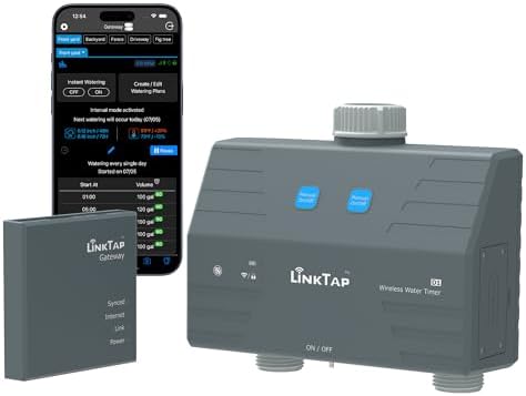 LinkTap D1 2-Zone Smart Hose Timer & Gateway, 2 Built-in Flow Meters by WaterYourGardenFromAnywhereAnytime