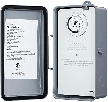 SURAIELEC Mechanical Pool Timer, 40Amp 2HP, 120/240/277VAC, Metal Enclosure by SURAIELEC