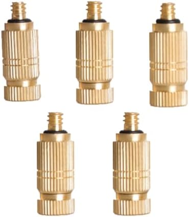 10 Pack 6MM Misting System Nozzle with 1/4" Slip Lock Fog Mist Nozzle Connector, High Pressure Brass Mister Head Clogging-Prevent for Landscaping, Air Humidification(Size:Orifice 0.1mm,) - Image 6