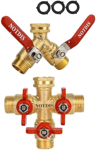 Brass Garden Hose Splitter with 304 Stainless Steel Long Handle by Shopnow