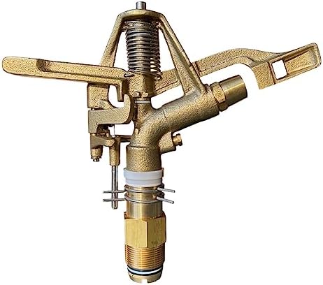 Aqualine I125A-038-1-1/4" Brass Adjustable Full Circle Impact Sprinkler with 3/8" & 7/32" Nozzles by DripWorks