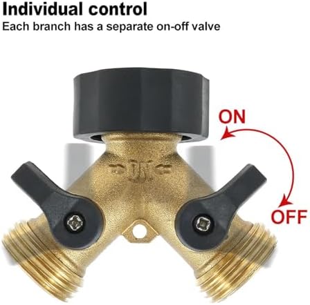 Hose Splitter Brass 2 Way Garden Hose Connector 3/4 Thread Y Shape Hose Spigot Adapter Water Hose Splitter for Farm for Water Faucet & Spigot - Image 5
