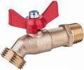 EZ-FLUID Heavy Duty LF Brass 1/2" MIP x 3/4" MHT Male Hose Connector - 1/4 Turn No-Kink Hose Bibb, Outdoor Garden Faucet Spigot Shut Off Valve by EZ-FLUIDPlumbingProducts