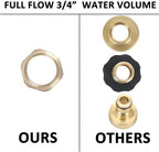 STYDDI 3/4-inch Full Flow Super Heavy Duty Hose Quick Connect Fittings, Lead-free Brass Full Port Garden Hose Quick Connector Coupler, 3/4” GHT High-Volume Hose Quick Release Adapter Set, 2 Set - Image 4