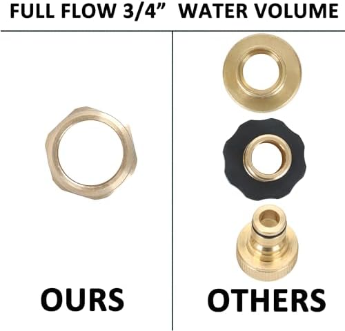 STYDDI 3/4-inch Full Flow Super Heavy Duty Hose Quick Connect Fittings, Lead-free Brass Full Port Garden Hose Quick Connector Coupler, 3/4” GHT High-Volume Hose Quick Release Adapter Set, 2 Set - Image 4