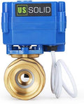 U.S. Solid 1" Motorized Ball Valve - 9-24V DC Brass Electric Valve, Normally Closed (N.C.), Standard Port, 5-WIRE Control with Open/Closed Signal Output by USSolid