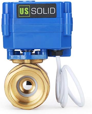 U.S. Solid 1" Motorized Ball Valve - 9-24V DC Brass Electric Valve, Normally Closed (N.C.), Standard Port, 5-WIRE Control with Open/Closed Signal Output by USSolid