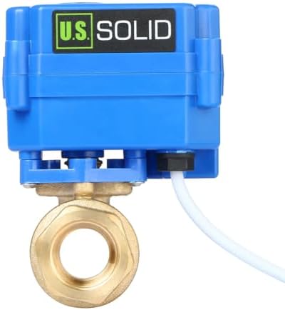 U.S. Solid Motorized Ball Valve- 1/2" Brass Ball Valve with Full Port, 9-24V AC/DC and 2 Wire Auto Return Setup, Normally Open - Image 2