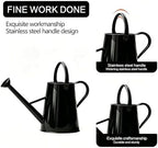 1.5 Gallon Metal Watering Can for Outdoor Plants, Large Watering Can, Black - Image 3