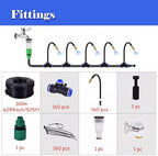 Mist Irrigation Kit for Dust Control, High Pressure Hose with Brass Nozzles, 360° Adjustable Flow Modular System for Construction Sites - Image 2