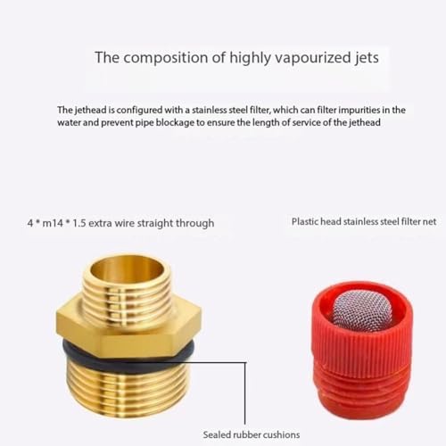 5/10 Pieces Brass Mist Nozzle, 1/2 inch high Pressure Spray Nozzle, Adjustable Atomization System Nozzle, Atomizer Outdoor Plant Garden Terrace Greenhouse Brass 10pcs - Image 3