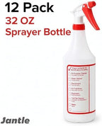 Jantle 32 oz Spray Bottles (12 Pack) Heavy Duty Refillable Trigger Sprayer, Adjustable Nozzle Mist/Stream, Measurement Markings, Multipurpose Cleaning & Plants - Image 2