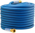 Heavy Duty Premium Garden Hose 150ft x 5/8", 300PSI Working, 1000PSI Burst, Hybrid Rubber Water Hose with Transparent Swivel Handle - Hot/Cold Water - Five Layered Braiding with Brass fittings (Blue) by Unknown