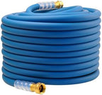 Heavy Duty Premium Garden Hose 150ft x 5/8", 300PSI Working, 1000PSI Burst, Hybrid Rubber Water Hose with Transparent Swivel Handle - Hot/Cold Water - Five Layered Braiding with Brass fittings (Blue) by Unknown