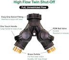 Dramm High Flow Twin Shut Off Valve with Full Water Flow, Two Way Connector, One Touch Thumb Control Turn Off Position, Corrosion Resistant Seals - Image 3