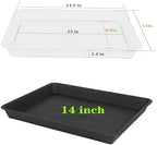 VUWEZ Plant Growing Trays 6 Pack, Plant Tray, 14.5"x11", Heavy Sturdy Plastic Plants Saucer, Seedling Starter Trays, Seed Starter Growing Tray (Black) - Image 2