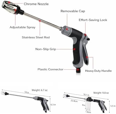 Garden Hose High Pressure Nozzle, Powerful Hose Nozzle High Pressure, Professional, Utilizes Hydraulic Boosting Technology for Garden Hoses, Cars, Lawns, and Outdoor Cleaning, Effortless Removal (B) - Image 7