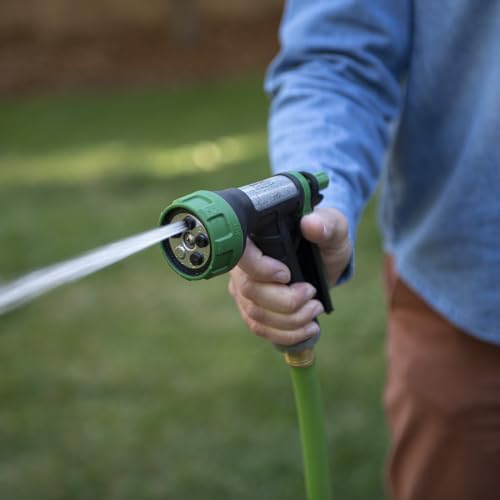 6 Inch 5-Pattern Cast Metal Garden Hose Nozzle, Heavy Duty Adjustable Multi Spray Water Sprayer Nozzle, Leakproof Replacement Sprayer Head for Lawn Watering, Car Washing & Outdoor Cleaning - Image 3